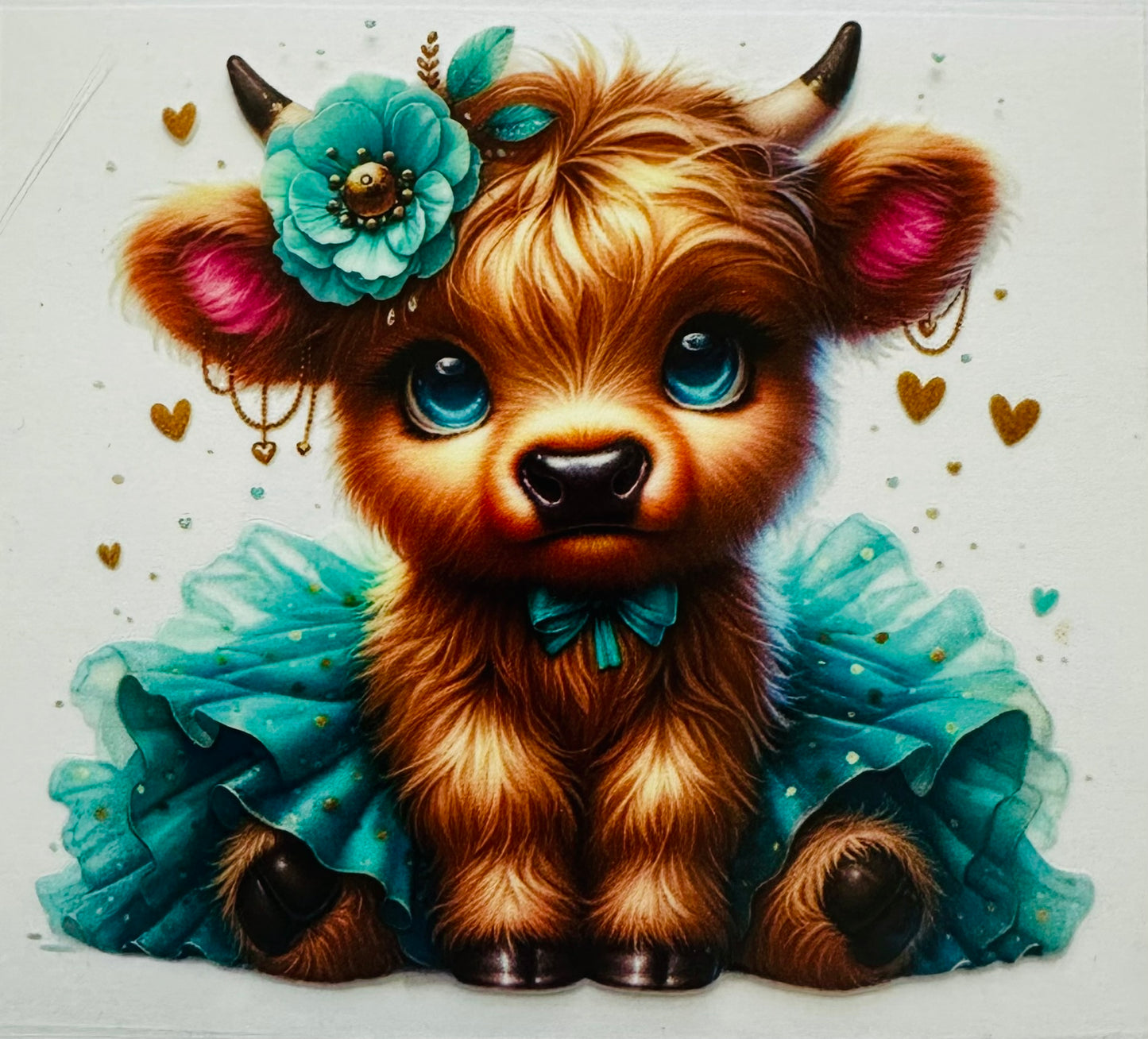 Turquoise Highland Cow