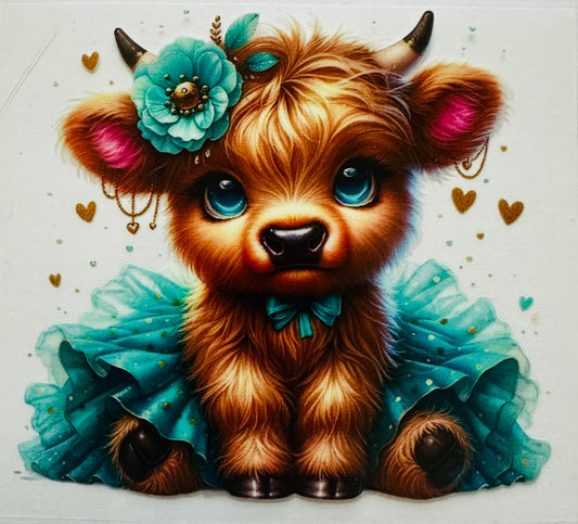 Turquoise Highland Cow