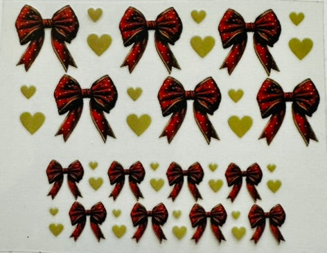 Red Bows w Gold Hearts