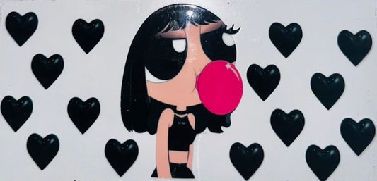 Power Puff Girl w Black Hearts
