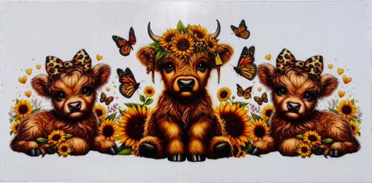 Sunflower Highland Cow