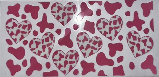 Pink Cow Print w Hearts